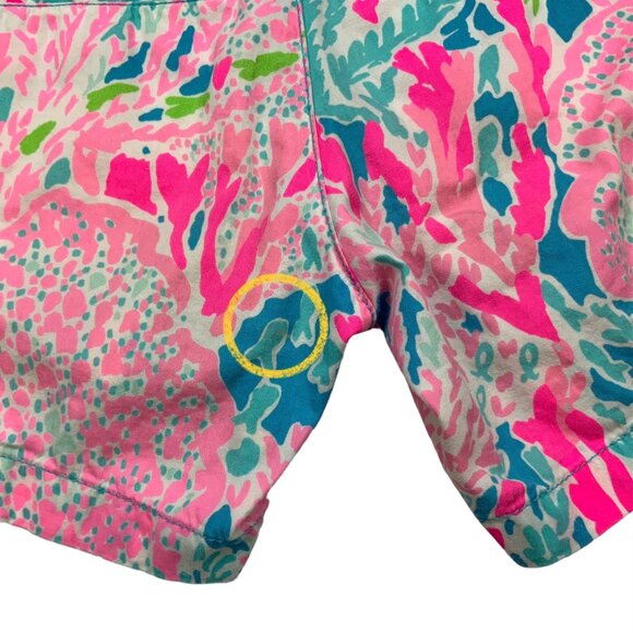 Lilly Pulitzer The Callahan Short 00 Pink Turquoise Let's Cha Cha Coastal Summer - Picture 10 of 12